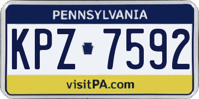 PA license plate KPZ7592