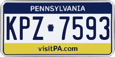PA license plate KPZ7593