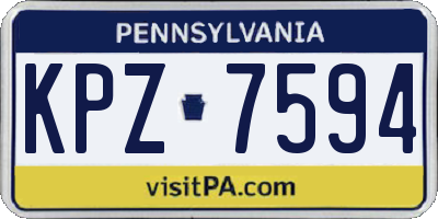 PA license plate KPZ7594