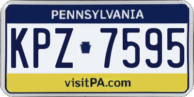PA license plate KPZ7595