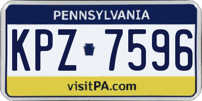 PA license plate KPZ7596