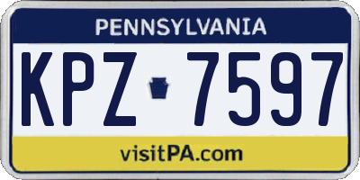 PA license plate KPZ7597