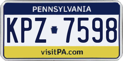 PA license plate KPZ7598