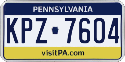 PA license plate KPZ7604