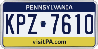 PA license plate KPZ7610