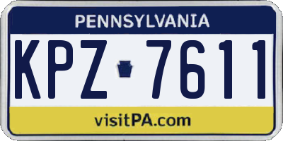 PA license plate KPZ7611