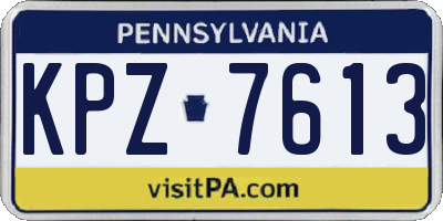 PA license plate KPZ7613