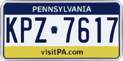 PA license plate KPZ7617