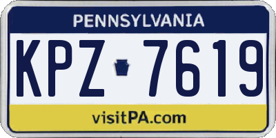 PA license plate KPZ7619