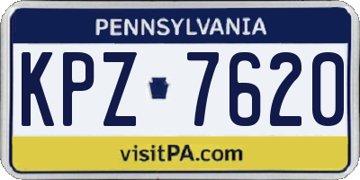 PA license plate KPZ7620