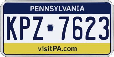 PA license plate KPZ7623