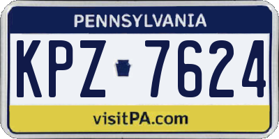 PA license plate KPZ7624