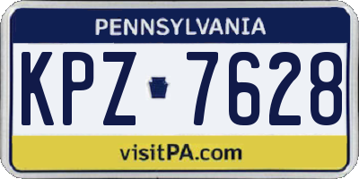PA license plate KPZ7628