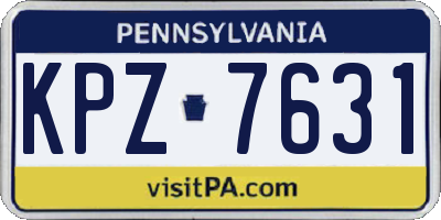 PA license plate KPZ7631