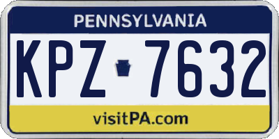 PA license plate KPZ7632