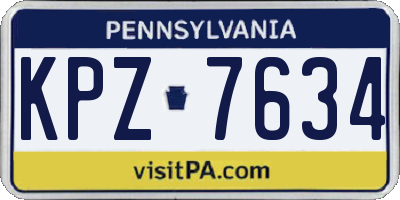 PA license plate KPZ7634