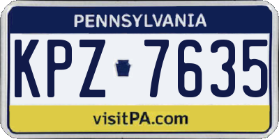 PA license plate KPZ7635