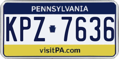 PA license plate KPZ7636