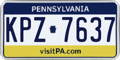 PA license plate KPZ7637