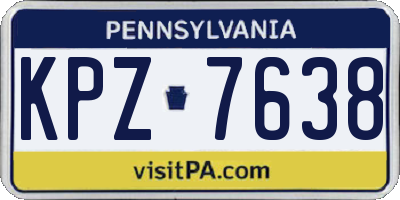 PA license plate KPZ7638