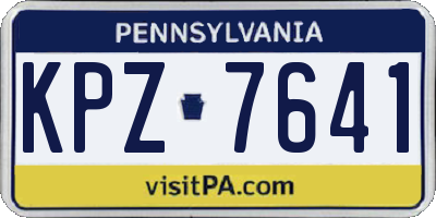 PA license plate KPZ7641
