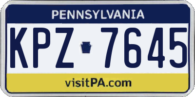 PA license plate KPZ7645