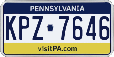 PA license plate KPZ7646
