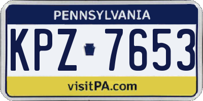 PA license plate KPZ7653