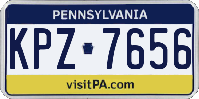 PA license plate KPZ7656