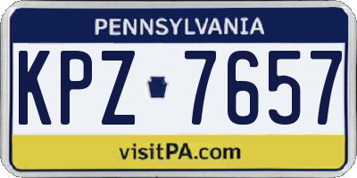 PA license plate KPZ7657