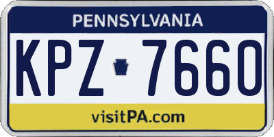 PA license plate KPZ7660