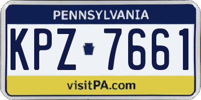 PA license plate KPZ7661