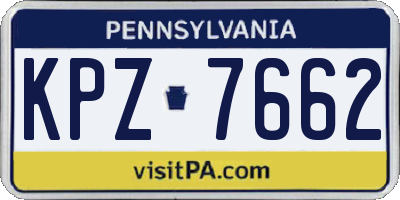PA license plate KPZ7662