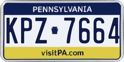 PA license plate KPZ7664