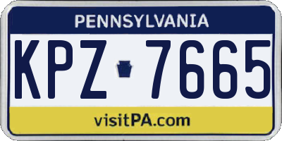 PA license plate KPZ7665