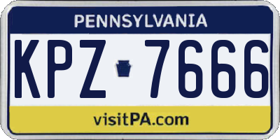 PA license plate KPZ7666