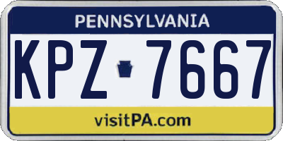 PA license plate KPZ7667
