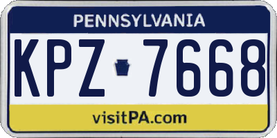 PA license plate KPZ7668