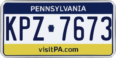 PA license plate KPZ7673