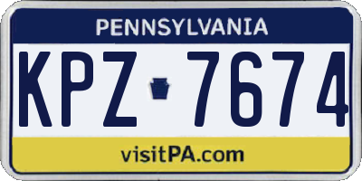 PA license plate KPZ7674