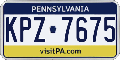 PA license plate KPZ7675