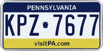 PA license plate KPZ7677