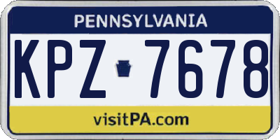 PA license plate KPZ7678