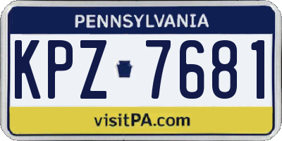 PA license plate KPZ7681