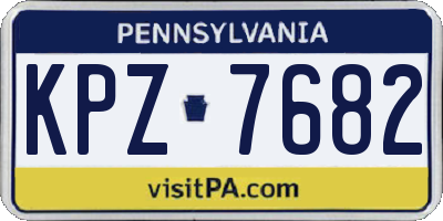 PA license plate KPZ7682