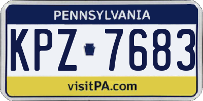 PA license plate KPZ7683