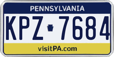 PA license plate KPZ7684