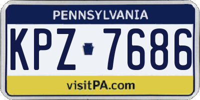 PA license plate KPZ7686