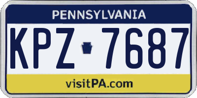 PA license plate KPZ7687