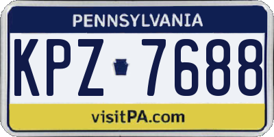 PA license plate KPZ7688